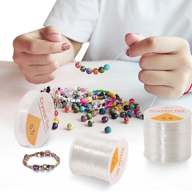 0.5-1.0mm Elastic Cord Beading Thread Stretch String Fibre Crafting Line for Jewelry Making DIY Seed Beads Pony Beads Bracelets