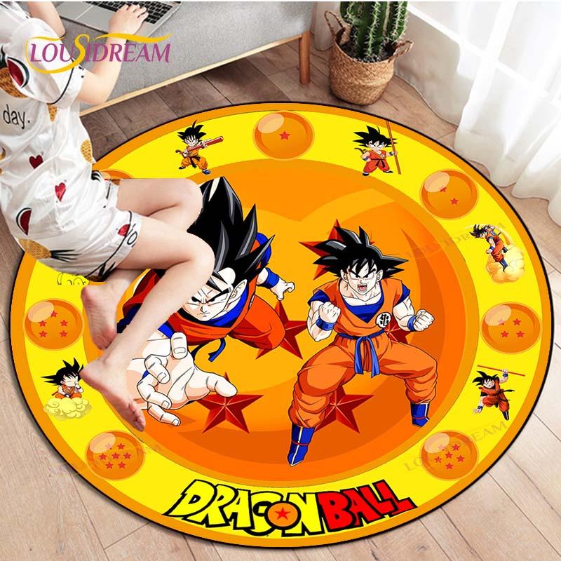 Dragon Ball Z Round Goku Living Room Decoration Carpet Kakarot Animation Rug Flannel Home Floor Mat Bedroom Rug
