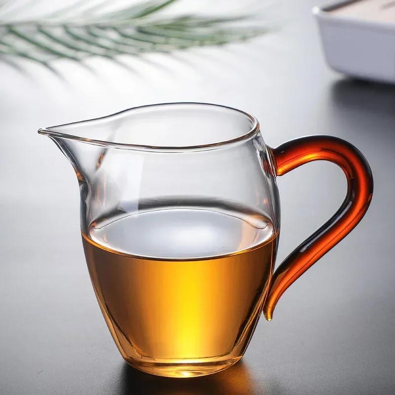 350ml Tea Cup High Borosilicate Glass Tea Dispenser with Colorful Handle Heat-resistant Transparent Glass Teapot Teaware Lover