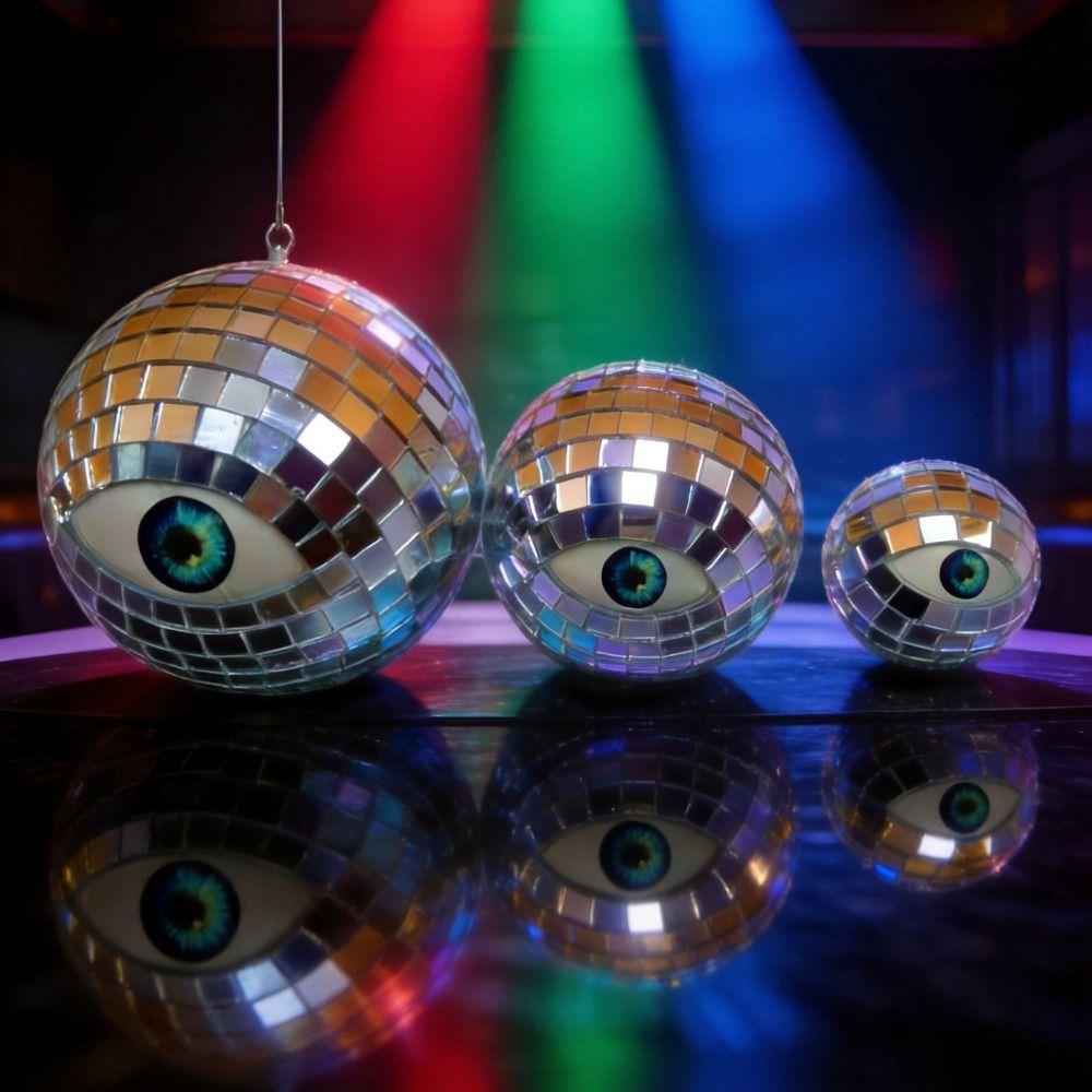 Reflective Ornament Disco Ball Glass Mirror Eyeball Decoration Halloween Disco Ball Table Decor