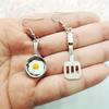 Creative Asymmetrical Fried Egg Spatula Earrings: Unique Kitchen Utensil-Inspired Jewelry