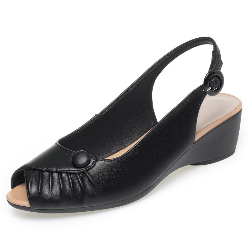 Fashion AIYUQI 2025 New Women's Sandals Wedge Heel Fish Mouth Female Shoes Large Size One-strap Sandals Women