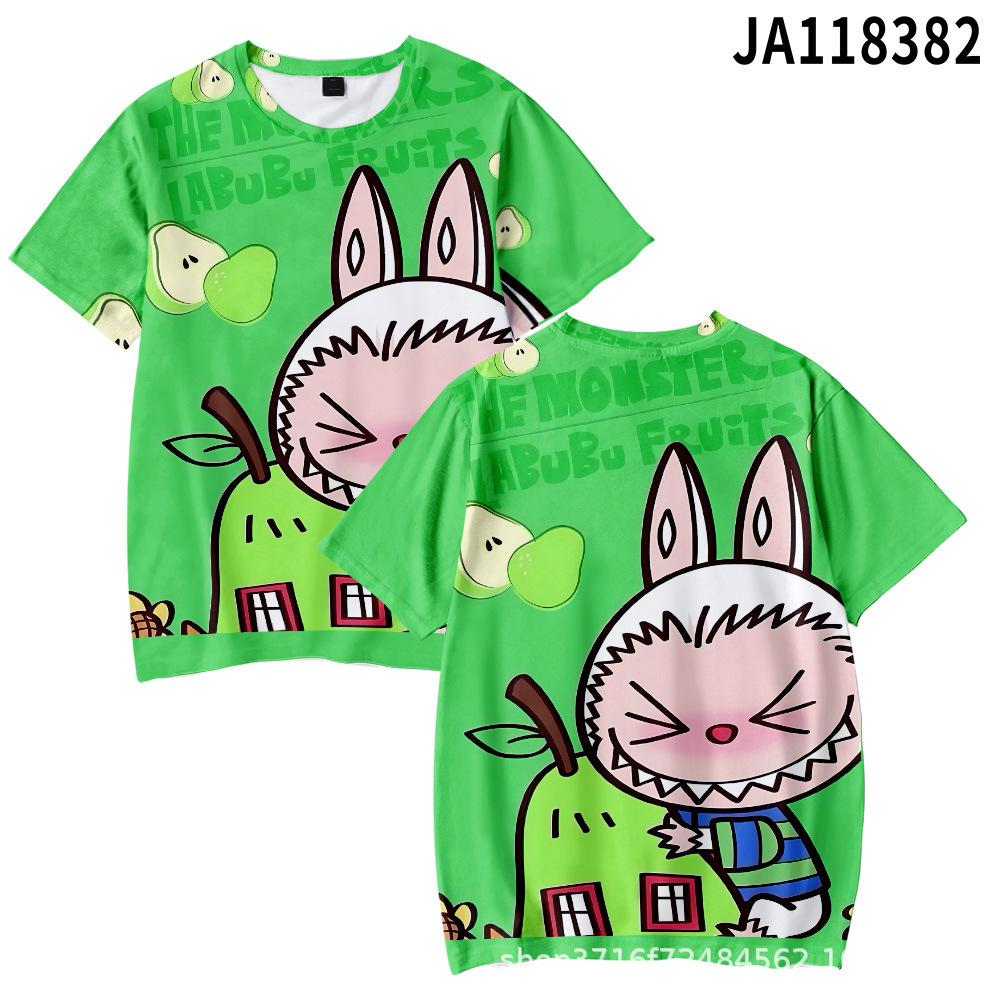 2025 New Labubu Summer Trendy Loose Fashion T-shirt Women's Daily Comfortable Short Sleeve Children's Casual Round Neck Shirt