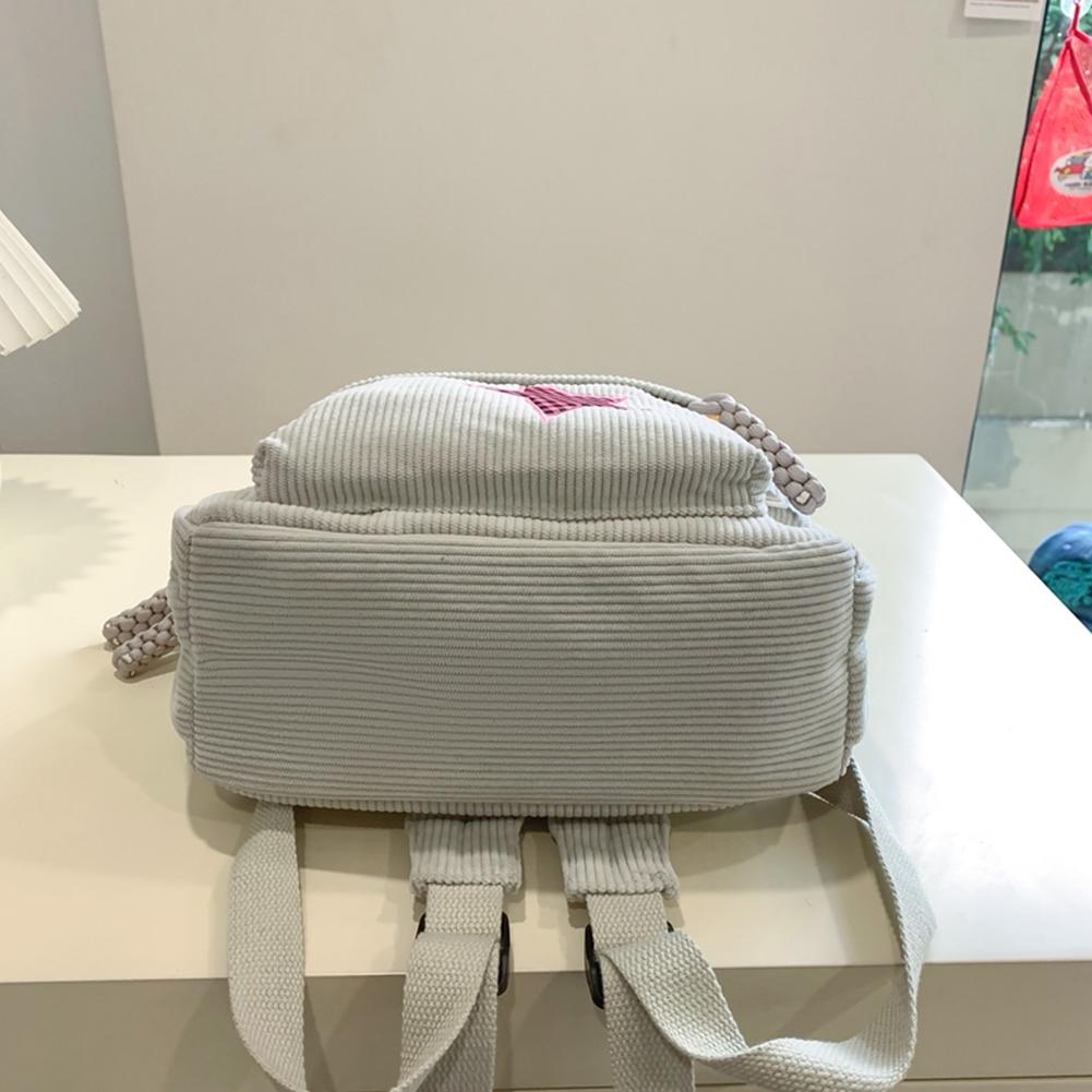 Corduroy Star Backpack Large Capacity for Women Rucksack Trendy