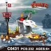 Kids Toys Pirate Ship Castle Building Blocks Models Small Particle Bricks Educational Toys Christmas Halloween Gifts