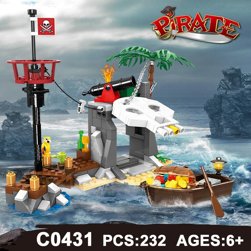 Kids Toys Pirate Ship Castle Building Blocks Models Small Particle Bricks Educational Toys Christmas Halloween Gifts