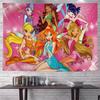 GirlWWinx Catoon Clubs Hanging Bohemian Tapestry Indian Buddha Wall Decoration Witchcraft Bohemian Hippie Cheap Hippie Wall Ha