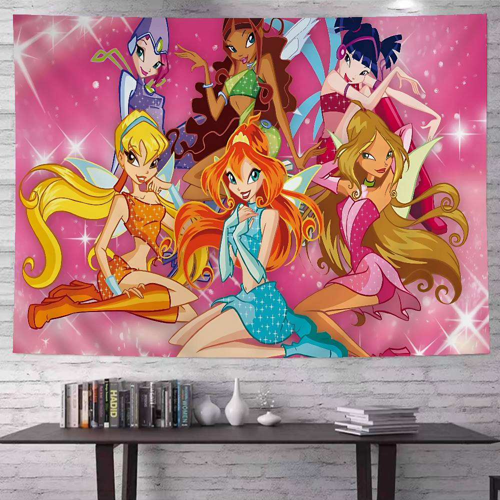 GirlWWinx Catoon Clubs Hanging Bohemian Tapestry Indian Buddha Wall Decoration Witchcraft Bohemian Hippie Cheap Hippie Wall Ha