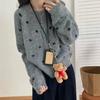 Korean Polka Dot Knit Cardigan: Women's Cozy Round Neck Sweater - 2025 Autumn/Winter Collection