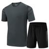 Men Women Breathable Ice Silk Short Sleeve Two Piece Set Casual Sportswear Lightweight Quick Dry