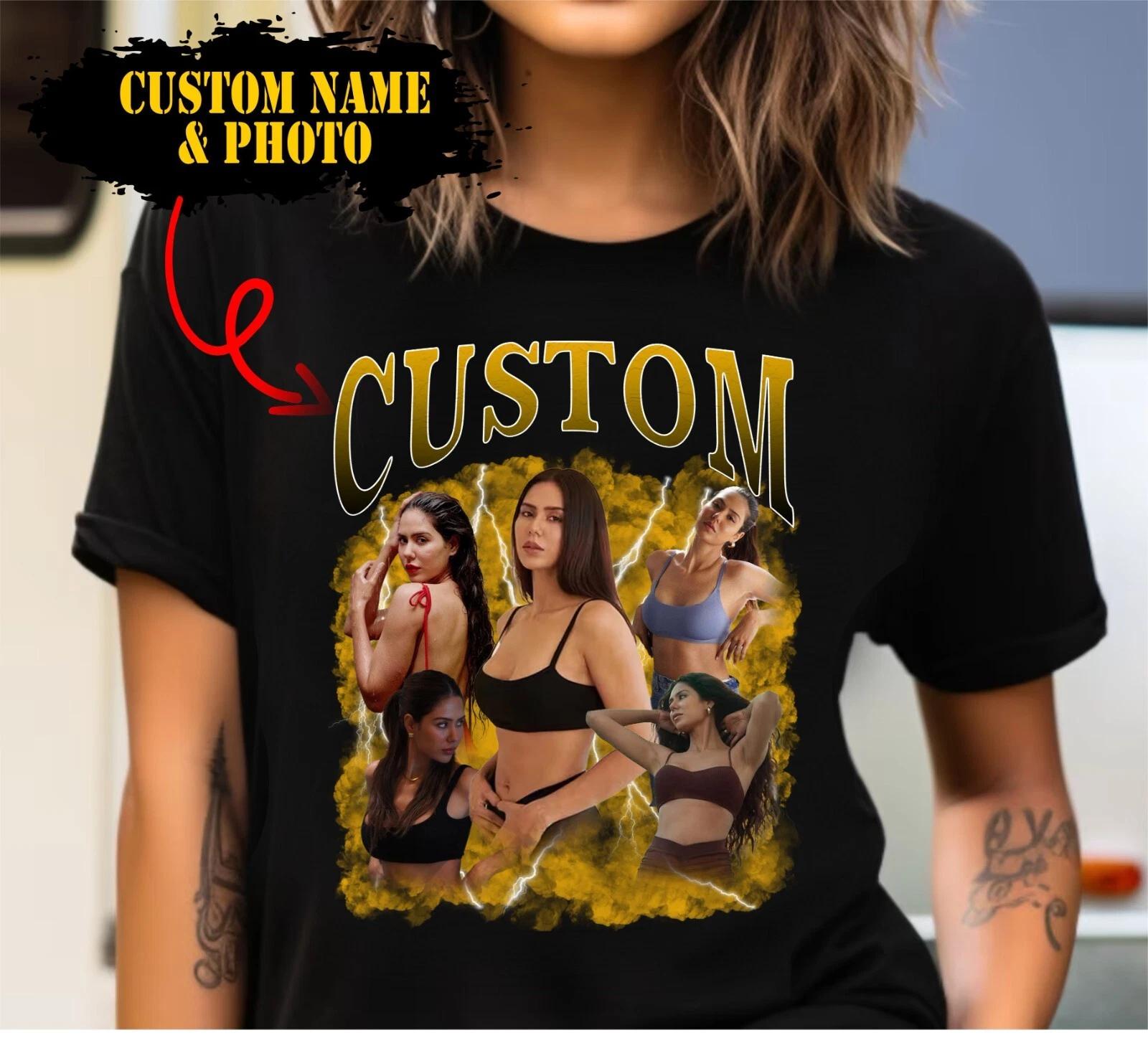 Personalised Bootleg t shirt, Collage Vintage 90s Custom Design 90s Bootleg Top 4XL