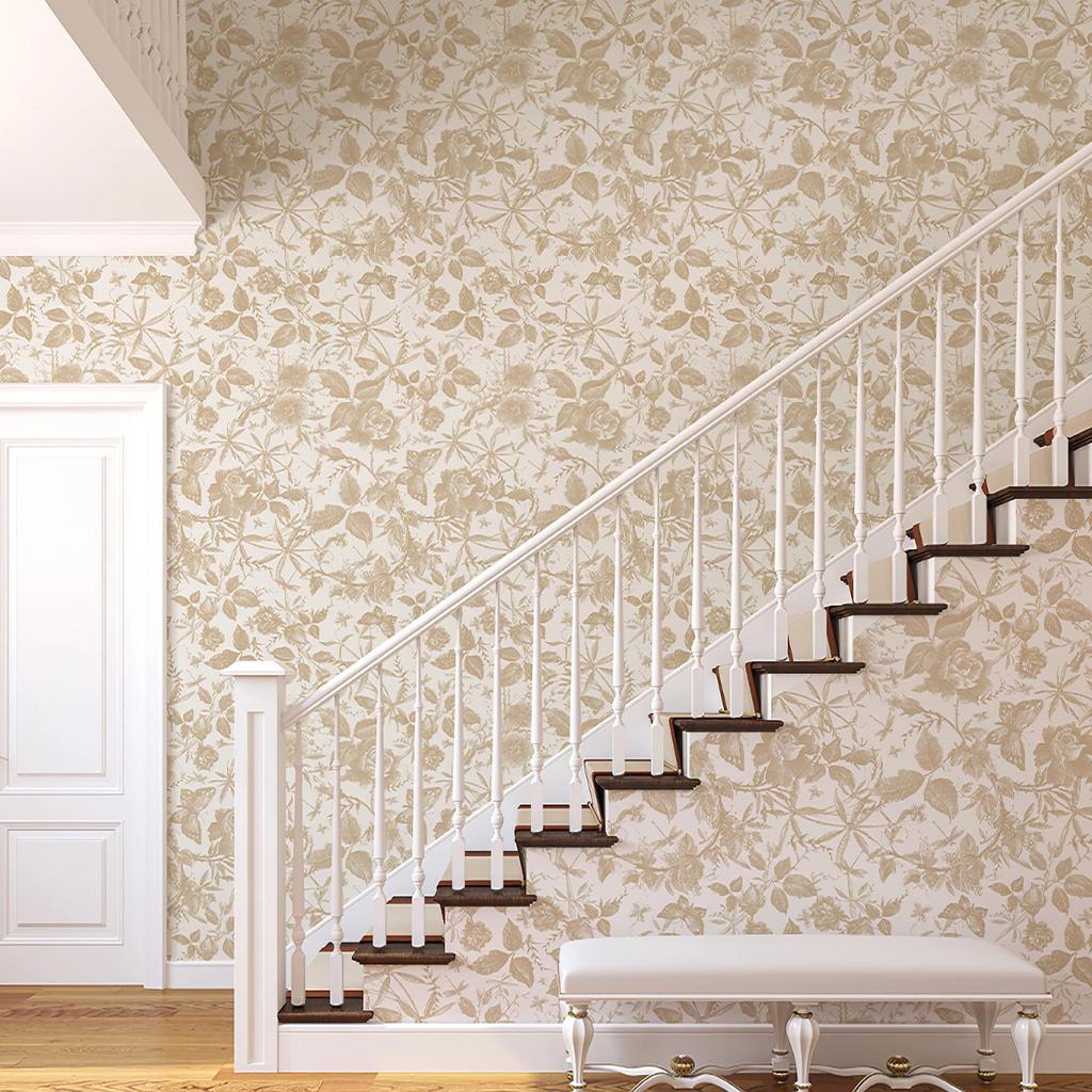 Self-Adhesive Wall Panels Champagne Flower Decals, Removable Waterproof Art for Home, Apartment, Office