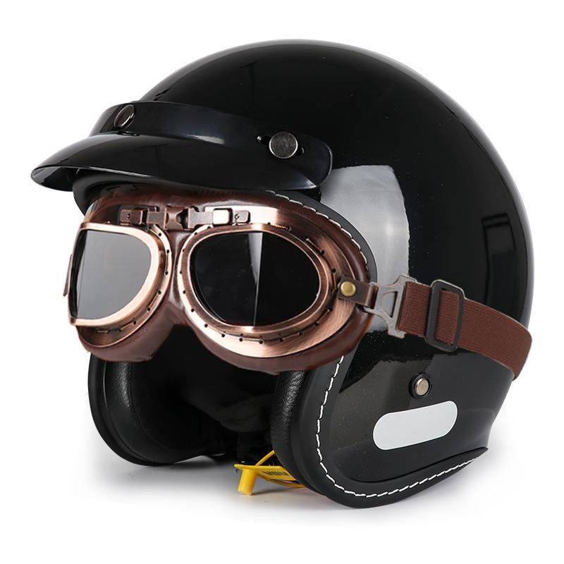 VGV 618 Open-Face-Helm, mehrere Visire zur freien Auswahl, integriertes Sonnenschild, Sicherheits-Fahrhelme für Damen und Herren für den Außenbereich