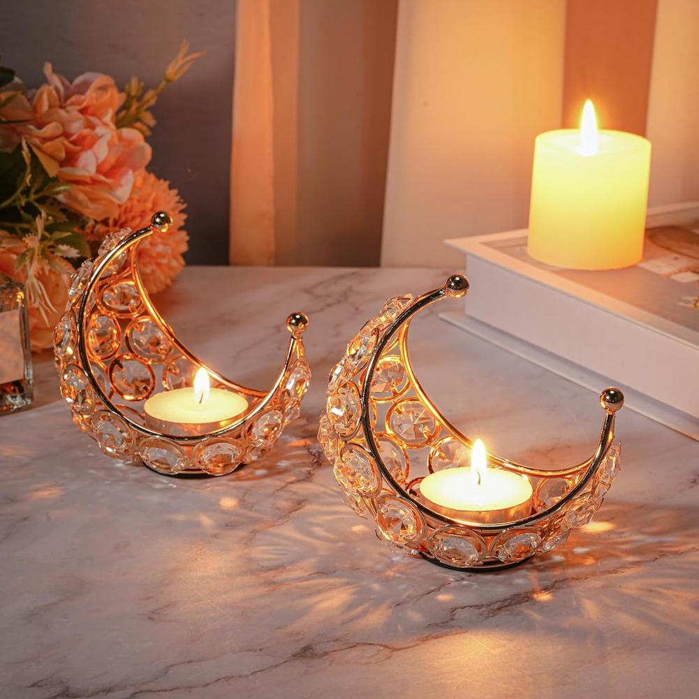 Ambience Candle Holder Candle Holder Metal Moon Tealight Candle Holders for Table Centerpieces Wedding Party Decor Home Accents