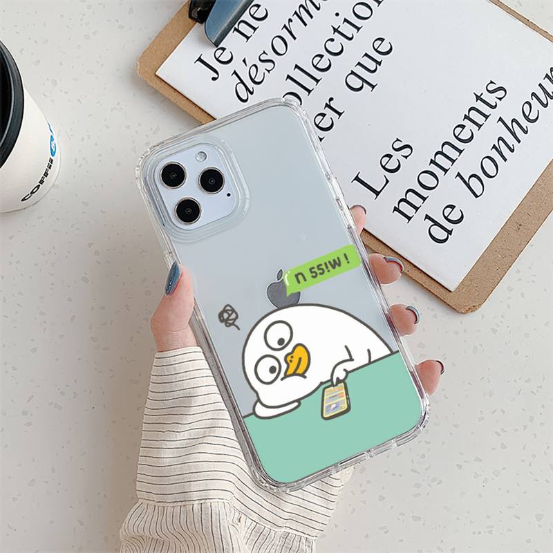 

Модный забавный чехол для телефона Little Duck Liu для iPhone 11 12 Mini 13 14 Pro XS Max X 8 7 6s Plus 5 SE XR прозрачный чехол iPhone13PROMAX