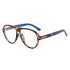 Two circles of new men's and women's plain face flat light toad glasses T-word anti-blue personalized glasses T-