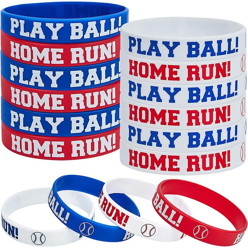 Ballspiele Themenparty Geschenke Gummiarmband Fußball Basketball Rugby Baseball Softball Volleyball Hockey Silikonarmbänder