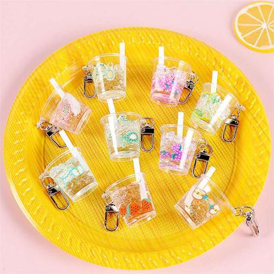 Keychain Pendant Props Fresh ABS Toy Play Lemon Tea House Model Mini Simulation Fun Candy