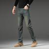 Slim straight leg trousers jeans men's slim straight leg youth black gray large size casual stretch trendy men's pants