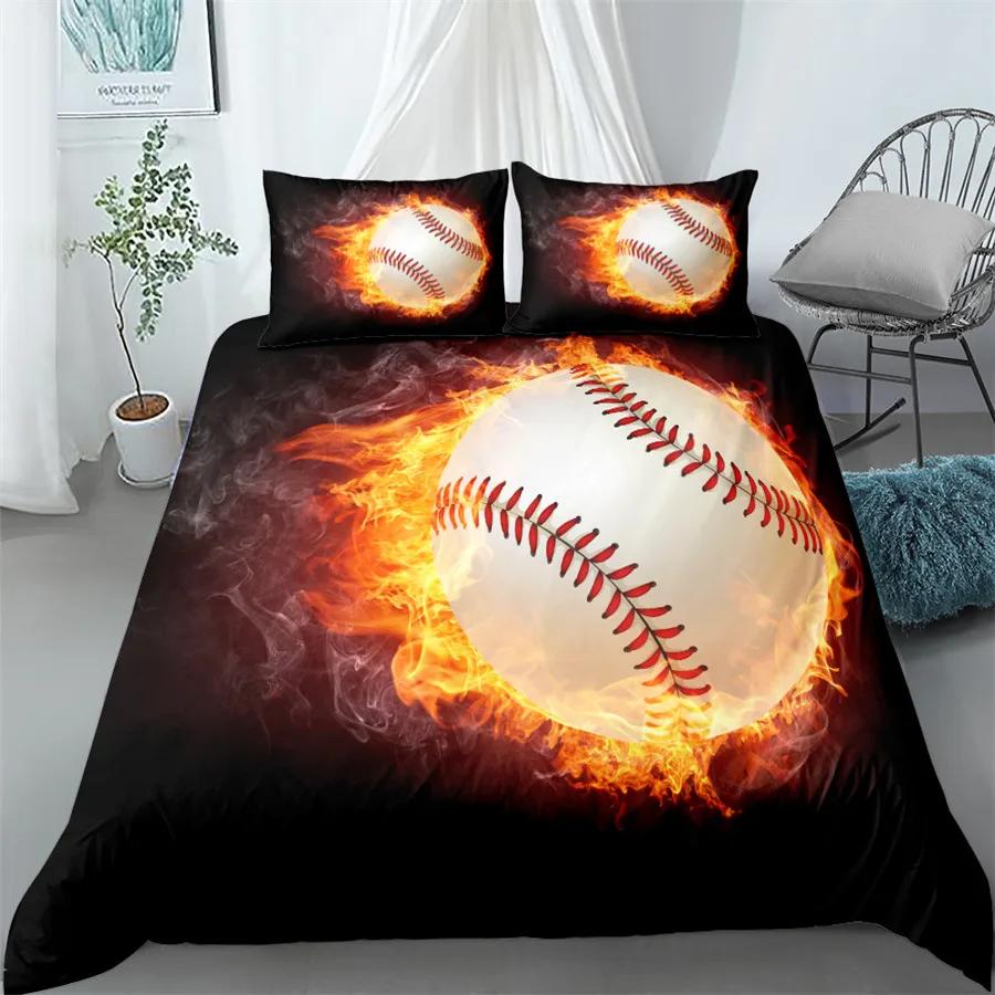 3pcs Bedding Set Firing Baseball 3d Bedding Set King Queen Double Full Twin Single Size Duvet Cover Pillow Case Bed Linen Set