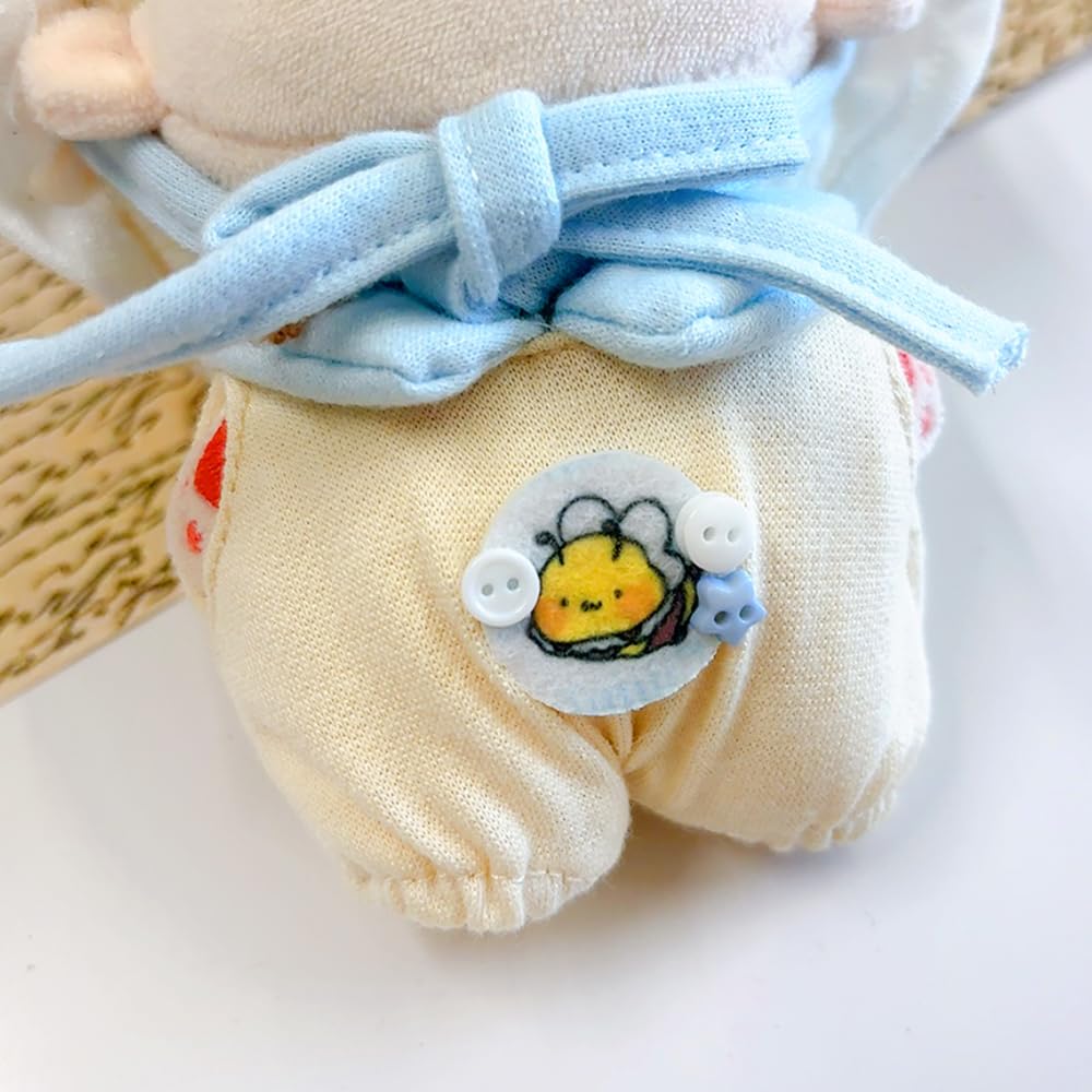 Yellow Frilled Hat & Shirt Set for Plush Toys [10cm], Plush Clothes, Kigurumi Accessories, Otaku Activities, Doll Mascot, K-Pop Doll Costume [Used]