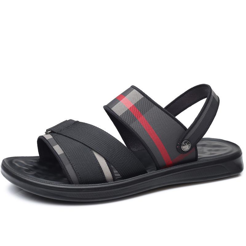 2025 direct sales men's cool slippers fashionable and trendy Oxford cloth 2025 summer new non-slip dual-purpose beach shoes men