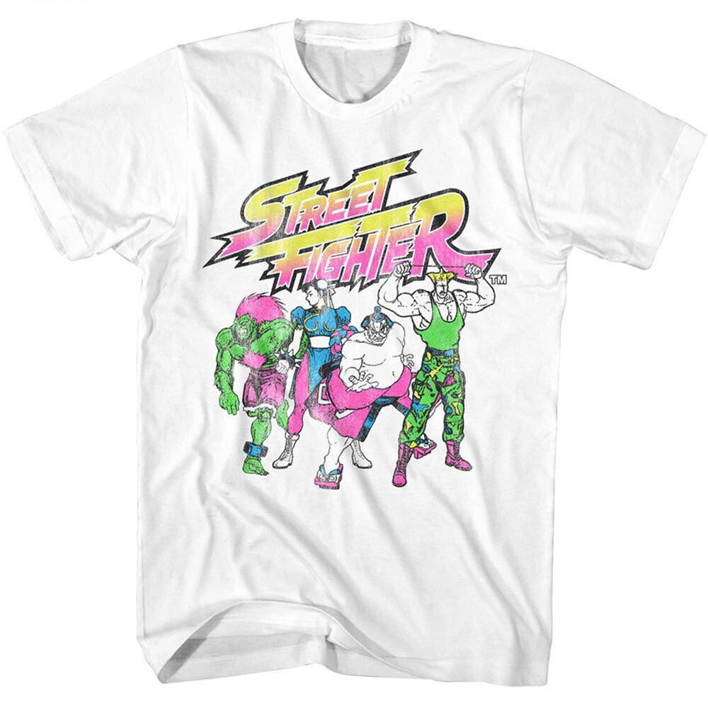 

Street Fighter Street Fighter Sf 2 Neon Fighters Белая футболка унисекс