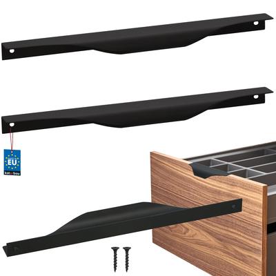 Kotarbau® Modern Edge Furniture Handle Aluminum Matte Black 256 / 276 Mm Set Of 2