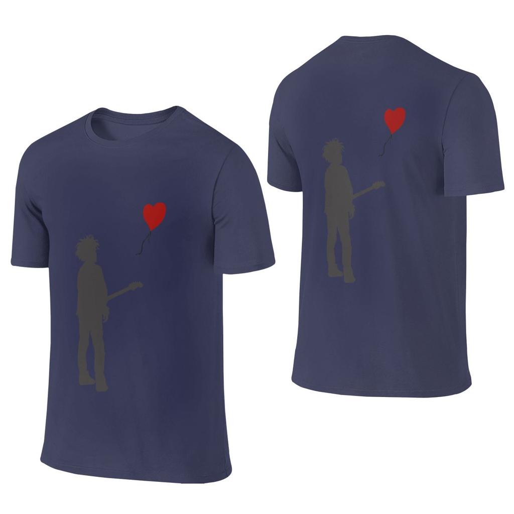 Robert The Cure Smith X Banksy T-shirt Reversibile Business Casual Stile Coreano Collo a Coste Pigro Maglietta Basic