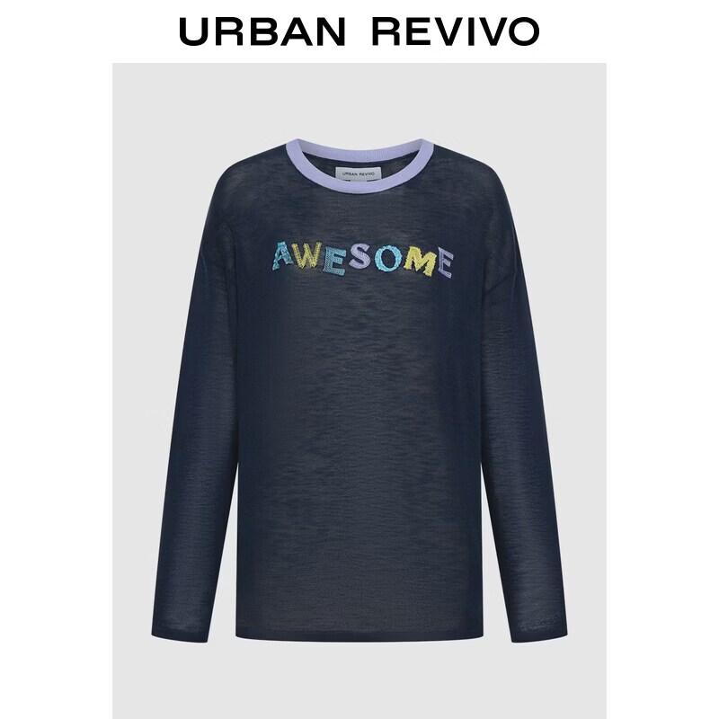 

UR2026 Women s Urban Color Block Embroidered Knit Sweater S
