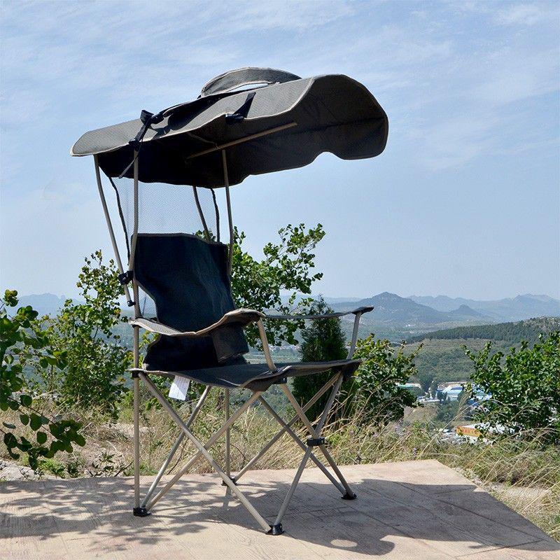 A1R Portable Outdoor Folding Chair with Sunshade - Perfect for Beach, Fishing, and Leisure Activities