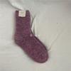 Solid Color Thick Wool Socks Double Needle Crew Socks Warm Merino Wool Socks  For Women