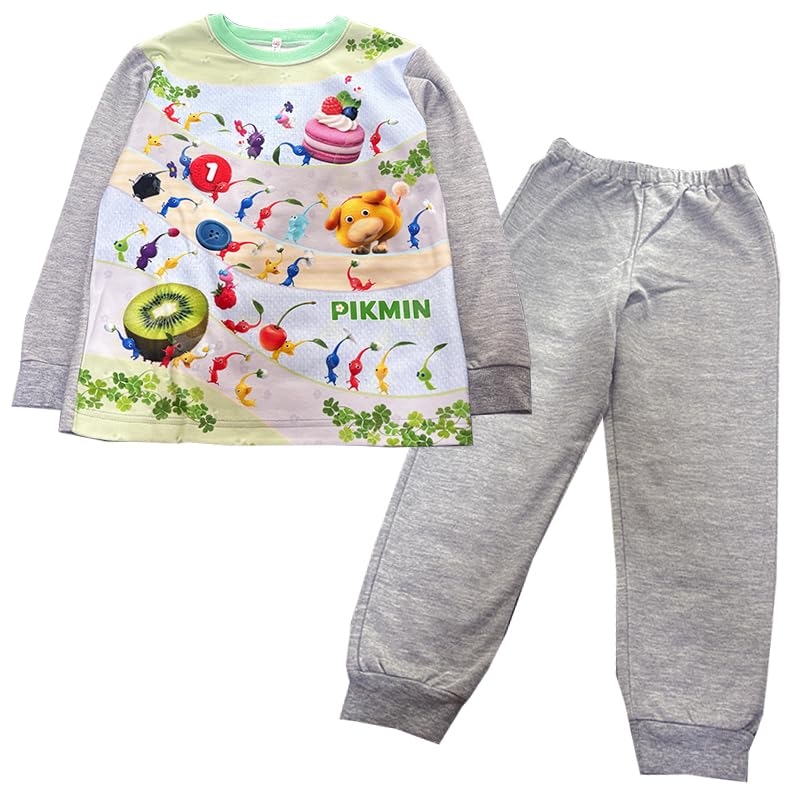 Airin Bandai Pikmin Light-Up Cardboard Pajama Set for Boys, Gray