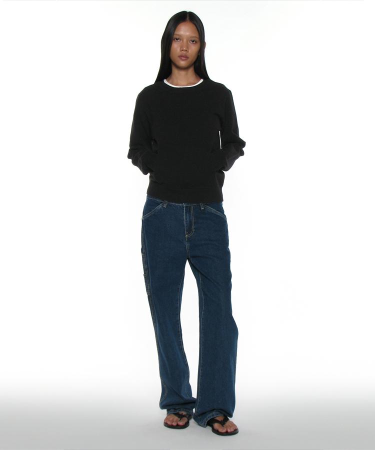 PARTIMENTO WOMEN Pwc Two-Way Pocket Knit Crew_Black