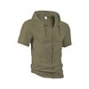 Men's Short Sleeve Hooded Shirt, Breathable Loose Fit Open Front Shirt, Casual Hooded Button Up Shirt for Men