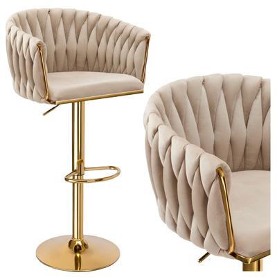Cofton Guld Beige Sammet Barpall