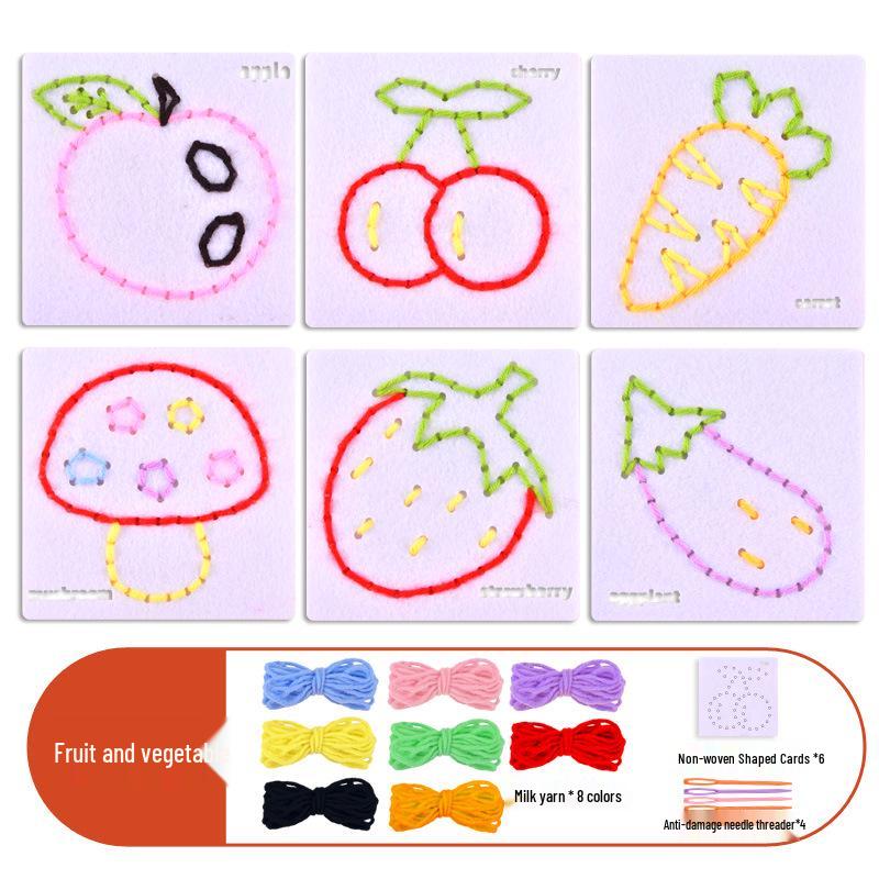 Montessori DIY Threading Toy Kit: Kindergarten Non-Woven Fabric Sewing Set