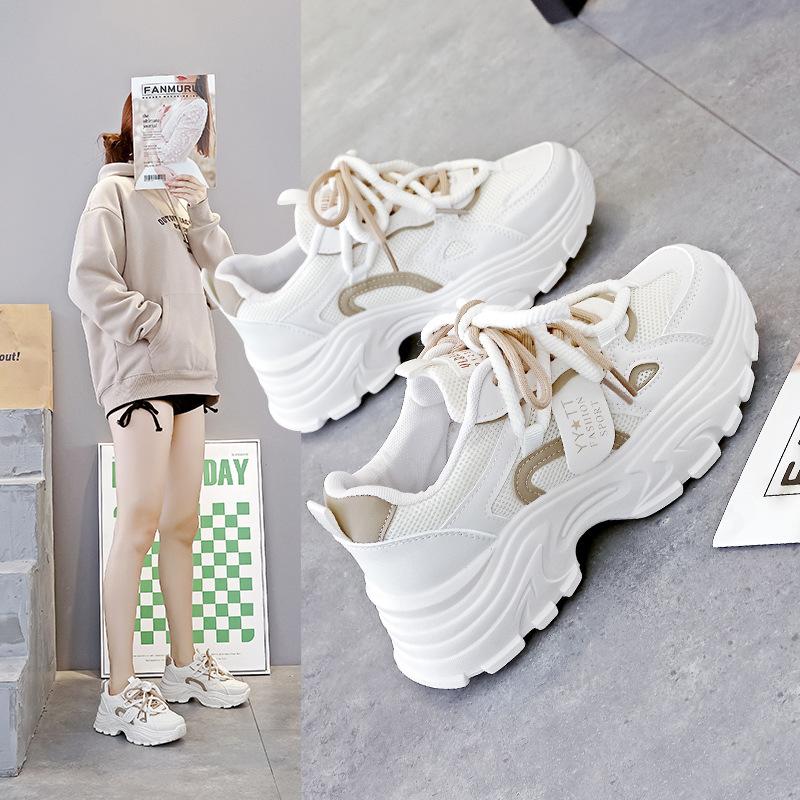 Dad shoes women's 2025 new spring versatile soft-soled sports shoes heightened platform casual shoes children T80