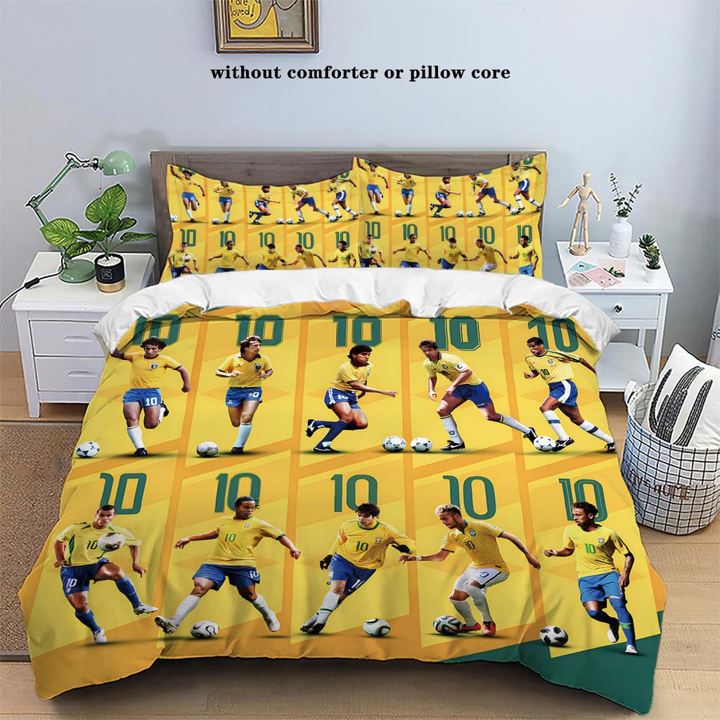 Star Polyester Three-Piece Set Bedding Quilt Cover Pillowcase 90G Sanded Cloth Digital Printing