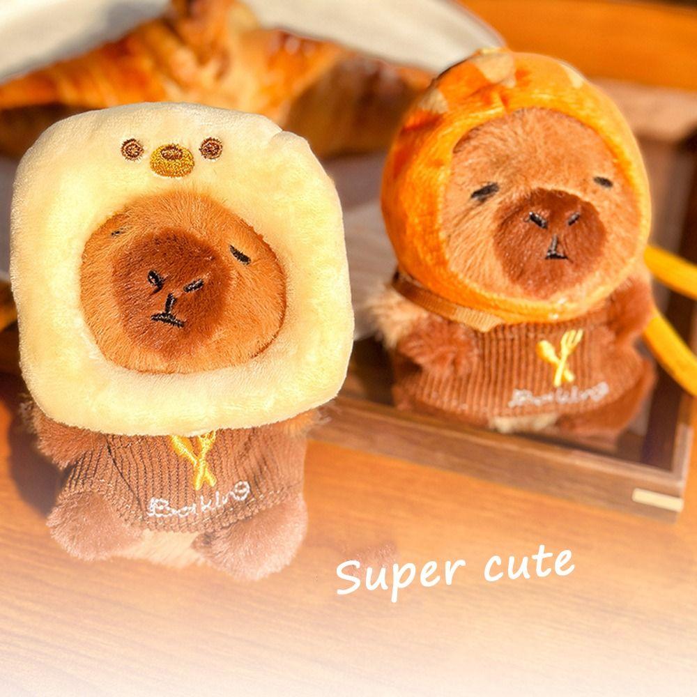 Cartoon Cartoon Keychain Animal Doll Bag Decor Capybara Plush Pendant  Car Key Decor