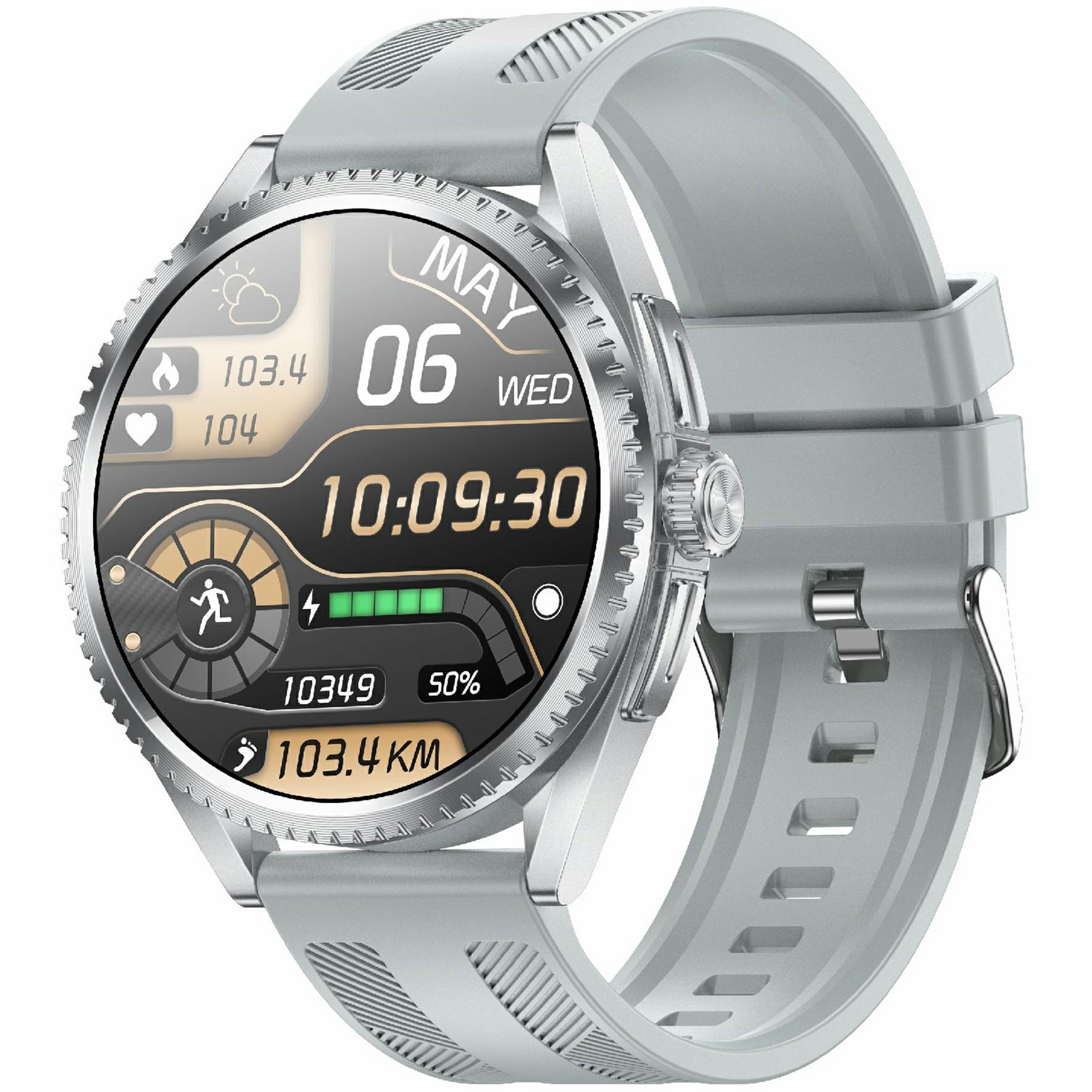 

CF52 Розумний годинник Bluetooth-сумісний дзвінок Фітнес-трекер Монітор здоров я Розумний годинник, силіконовий ремінець Grey