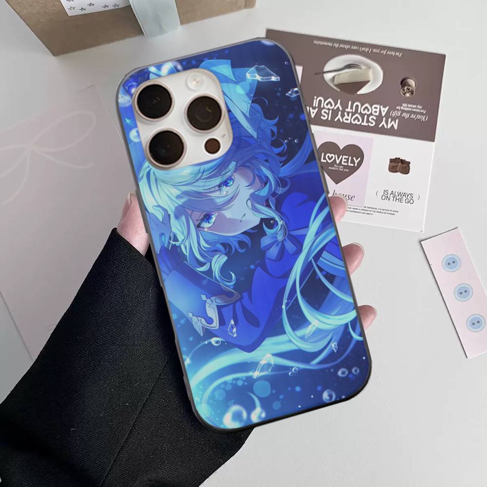 Genshin Impact Furina Phone Case For iPhone 17 16 15 14 Plus 11 12 13 Pro Max Shockproof Protection Soft Back Cover