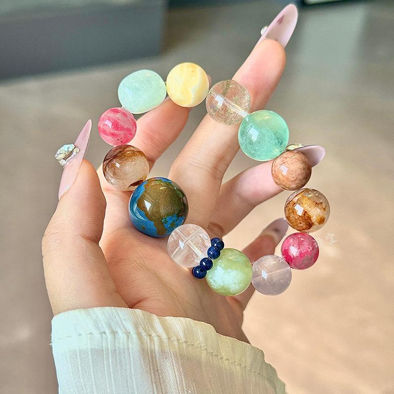 Women's Original Design Natural Crystal Agate Beaded Bracelet