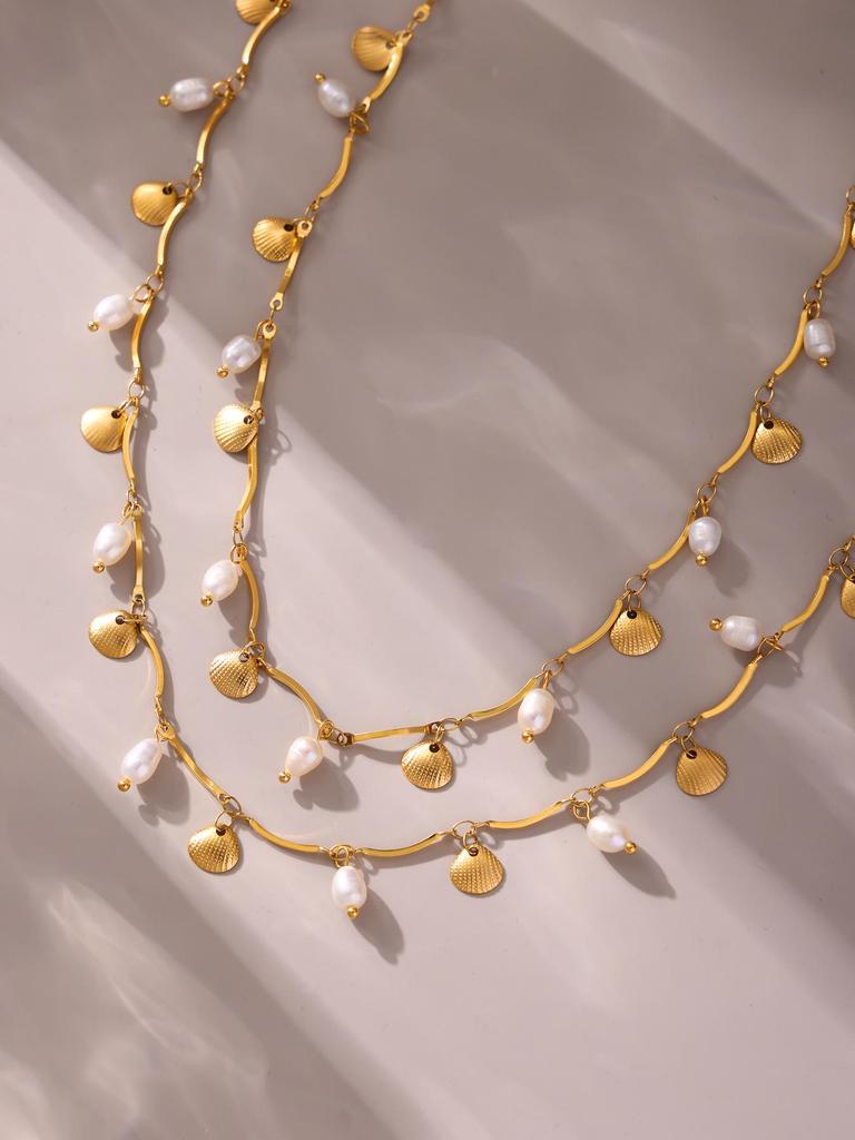 Qiong Yao Luxury Baroque Freshwater Pearl Necklace - Elegant Handmade Beaded Clavicle Chain for Women