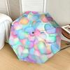 Colorful Heart Pattern Automatic Opening/Closing Umbrella with Foldable Design,Iron Frame Outdoor Rain Gear for Festivals,Travelers,Daily