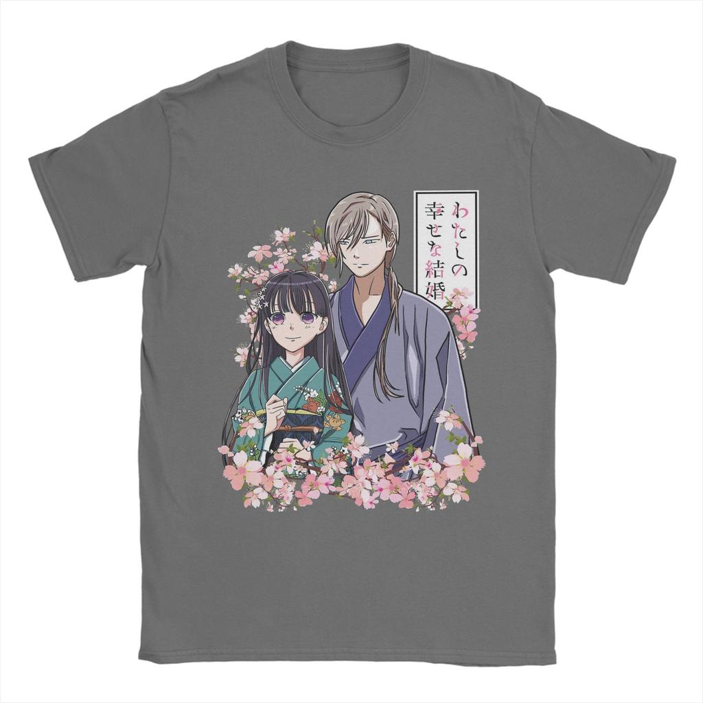 My Happy Marriage Anime Men T Shirts  Funny Tee Shirt Short Sleeve Round Collar T-Shirts Pure Cotton Adult Clothing