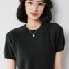 Autumn Women's Knitwear: Round Neck Short Sleeve Pullover Sweater