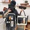 4 Pcs Sets Children's School Backpack Kawaii Women's Backpack Bookbag School Bags for Teens Girls Mochilas