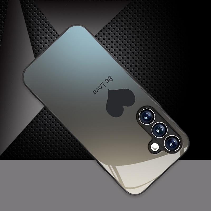Gradient heart-shaped pattern glass phone case suitable for Samsung Galaxy S26 S25 S24 S23 S22 S20 FE Ultra Plus shockproof