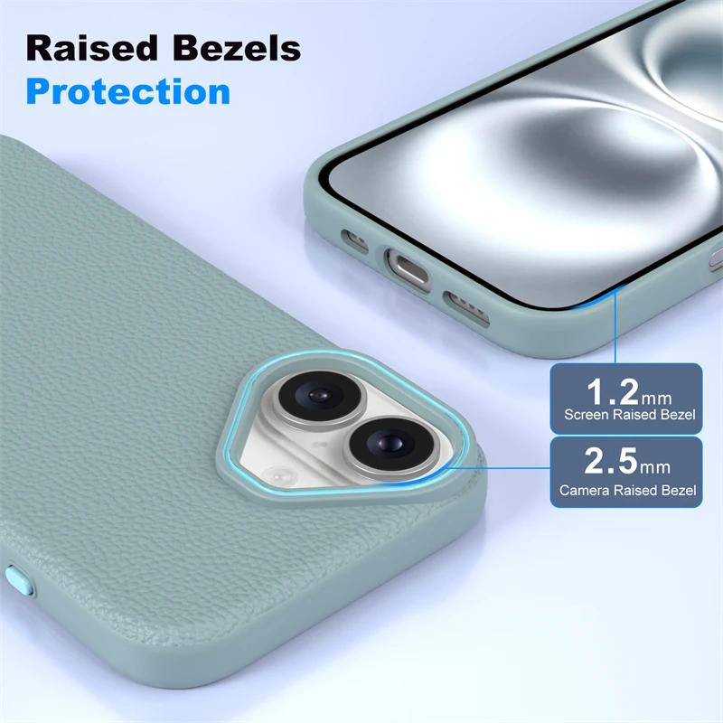Luxury Business Lychee Pattern PU Leather Soft TPU Phone Case For iPhone 16 14 15 13 12 11 Pro Max 16Plus Shockproof Back Cover